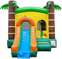 Vista 7 de Crossover - Casa inflable de rebote con tobogán (sin soplador) de 18 x 12 x 14.5 pies, bloque de construcción, casa de rebote combinada con aro