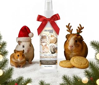 Waterless Shampoo for Small Critters - 8oz Cruelty Free Dry Shampoo - No Rinse for Pet Ferrets, Guinea Pigs, Hedgehogs, Sugar Gliders, Rabbits & Hamsters (8 oz, Sugar Cookie Lightly Scented)