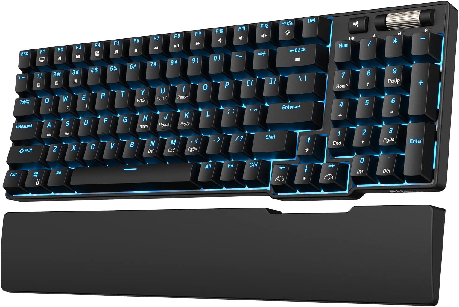 RK96 90% Triple Mode BT5.0/2.4G/USB-C Hot Swappable Mechanical Keyboard with Magnetic Wrist Rest, 96 Keys Wireless Gaming Keyboard with Software, Blue Backlight