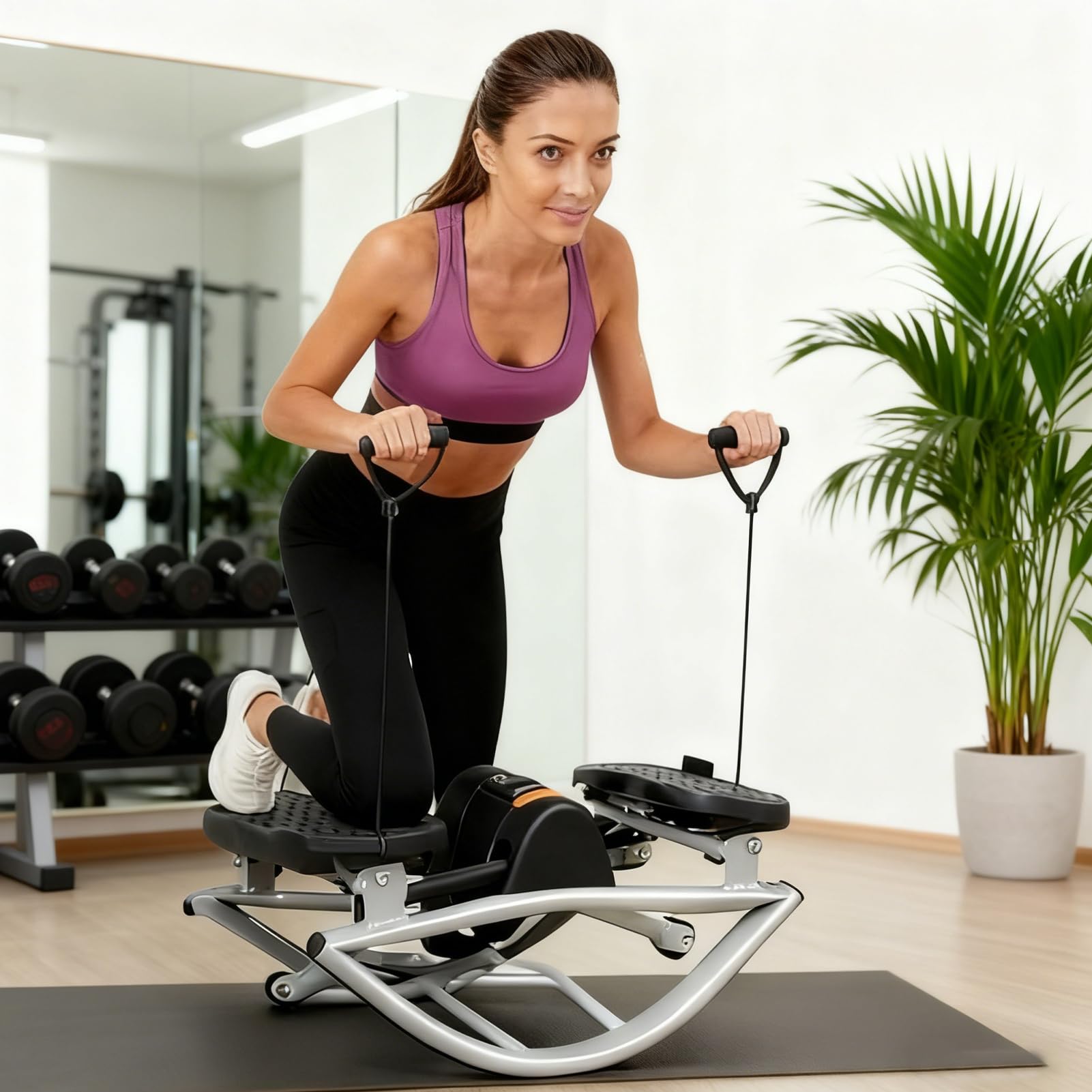 Stepper Rock Maszyna Treningowa Sprzęt Fitness | Przenośny i Kompaktowy Stepper ze Skłonami Bocznymi dla Kobiet i Mężczyzn Siłownia Biuro Mieszkanie Akademik