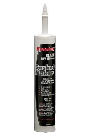 Dynatex 49290 Low Volatile RTV Silicone Gasket Maker, 0 to 500 Degree F, 300mL Cartridge, Black Pack of 12