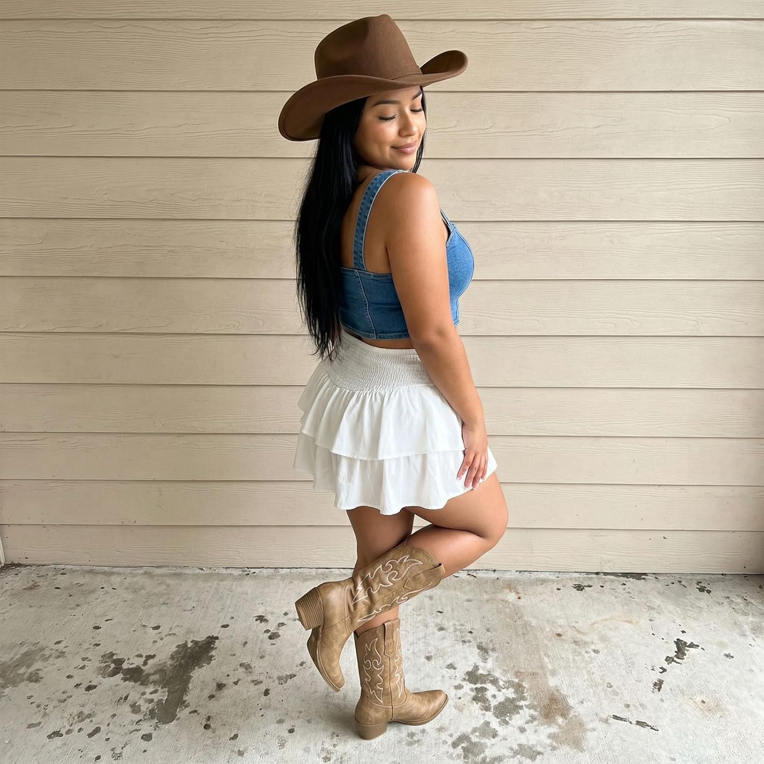 Western Cowgirl Boots, Cowboy Boots For Women, Pull On Mid Calf Western Country Boot