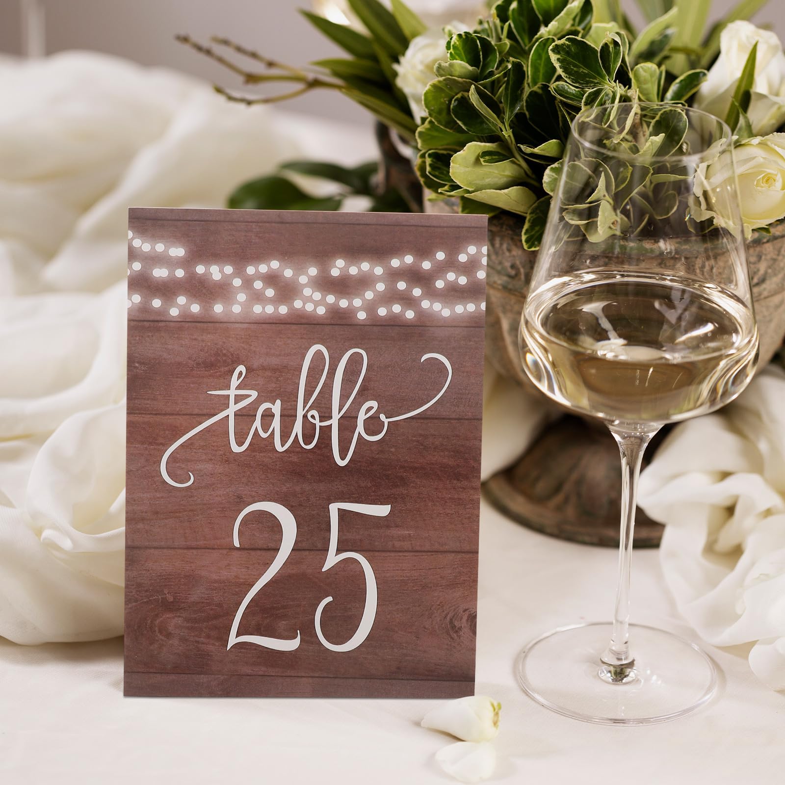 Piezas Letrero de Números de Mesa de Boda de Madera Marrón del 1