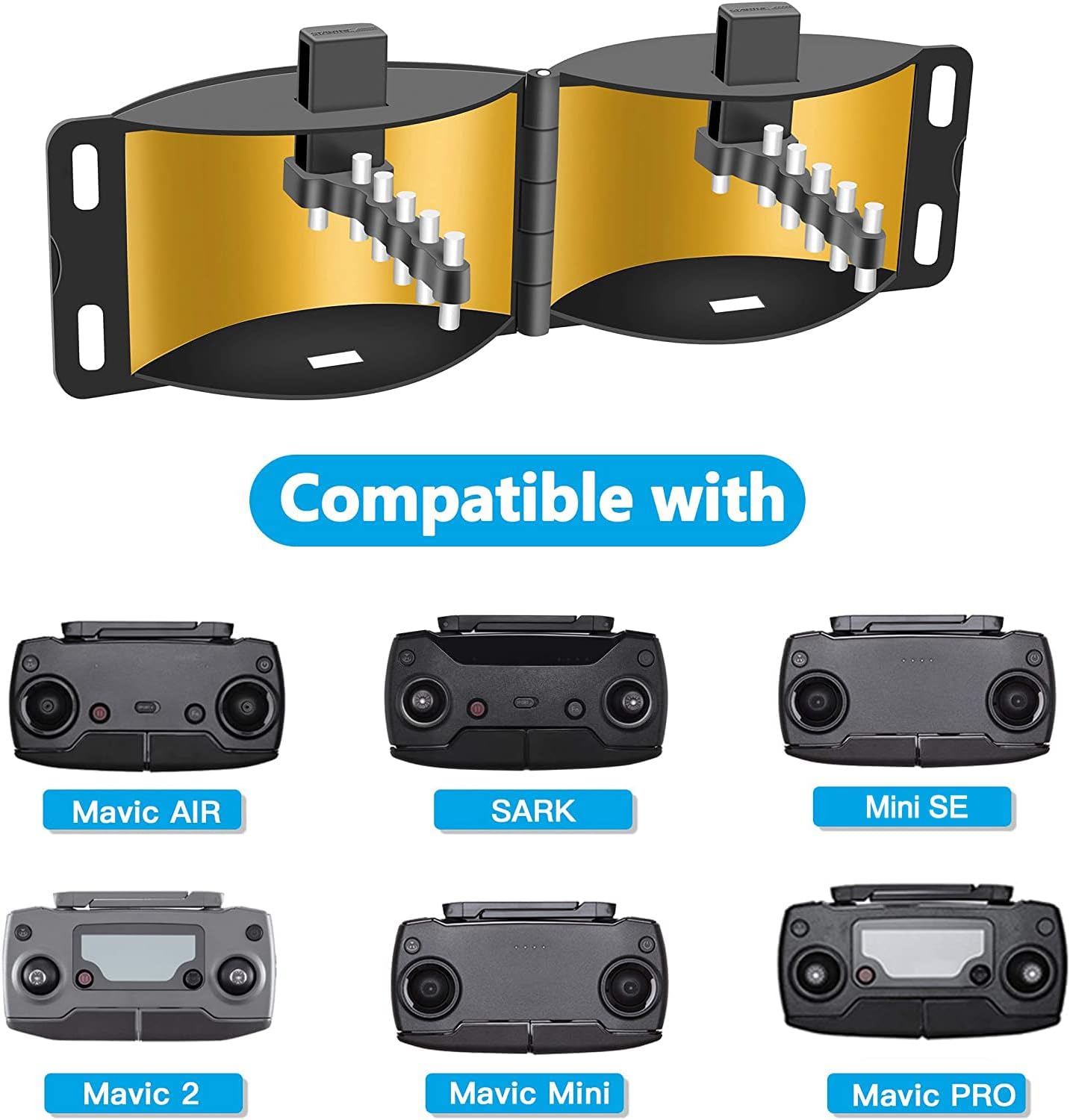 TOMAT (2-in-1) Foldable Mirror Signal Booster + (5.8Ghz) Yagi Antenna Amplifier Range Extender for DJI Mavic Mini/Mavic 2/PRO/Spark/Mavic Air Drone Remote Controller
