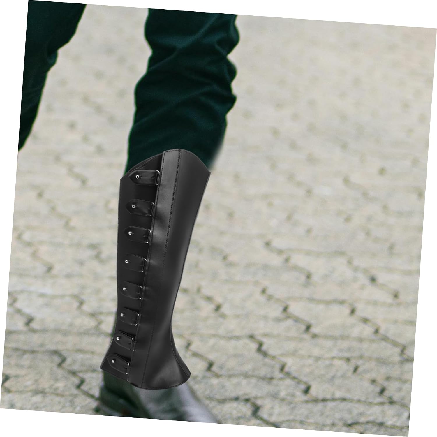 VALICLUD 1pair Adjustable High Leg Boot Covers for Renaissance and Steampunk Costumes Versatile Leg Gaiters for Pirate Cosplay Enhanced and Unique Fit Black