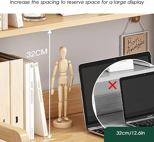 Miniatura 2 de Estante de organización de estantería de escritorio, estantería de escritorio para escritorio de computadora, estantería de escritorio de madera