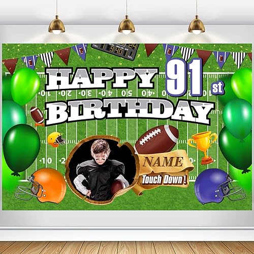 Vista 21 de Cartel personalizado de decoración de cumpleaños 91 con temática de castillo y princesa, pancarta de tela personalizada para suministros de fiesta