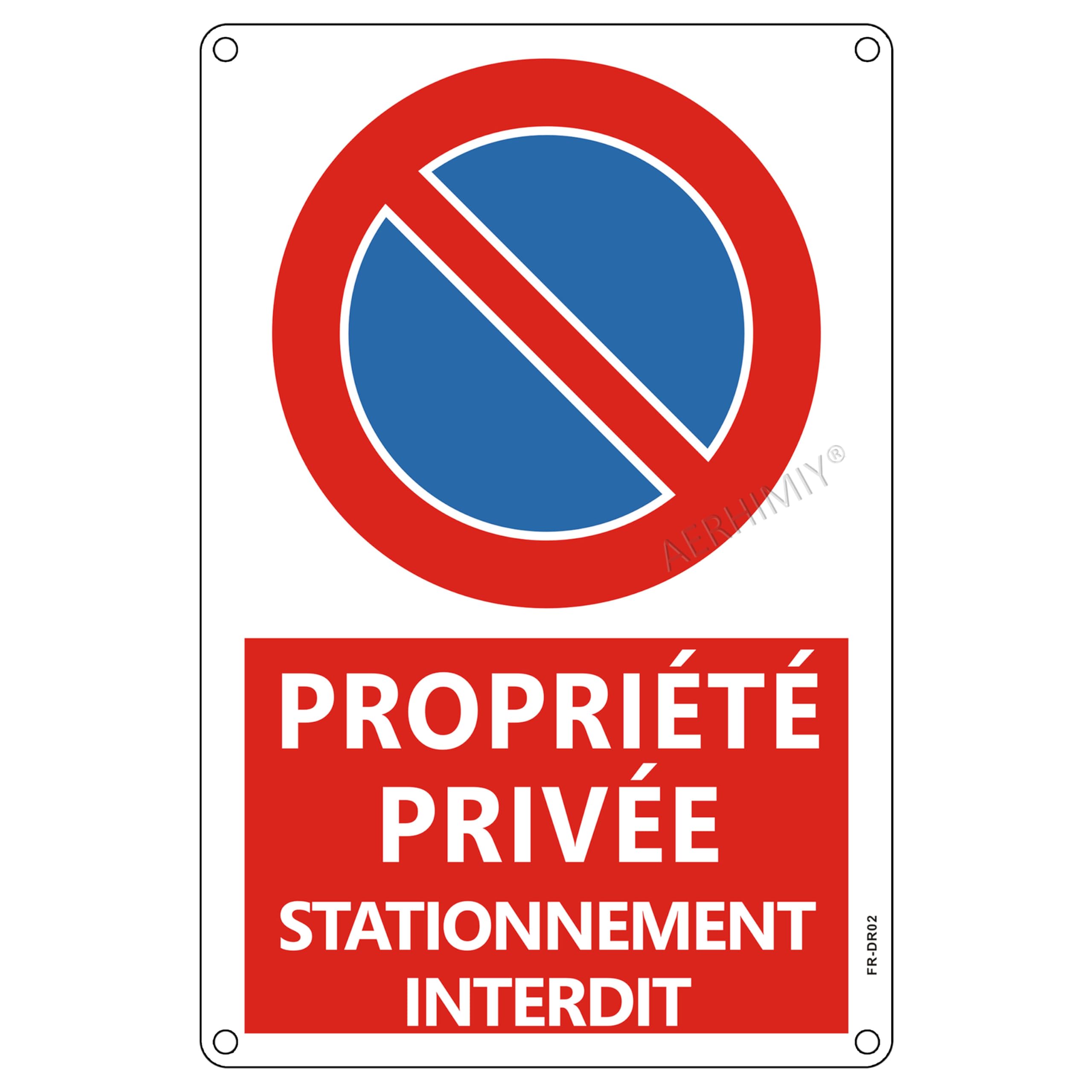Panneau Signalétique 'Propriété Privée - Sans Intrusion', Métal 16x12 Pouces - Neuf, Pour Fixation Murale