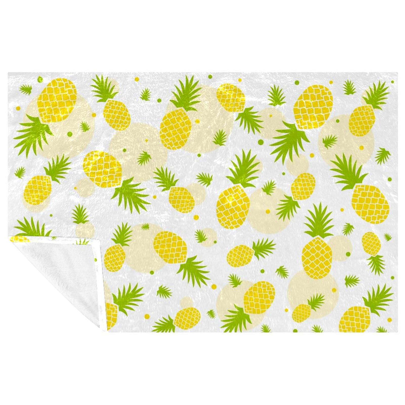 Couverture douce ananas 150x100 cm plaid chaud lit et canapé