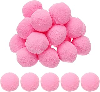 PATIKIL 2inch Pom Poms for Crafts, 20pcs Large Pompoms for Crafts Puff Balls Bulk High Elasticity Fuzzy Balls for Hats Christmas Art DIY, Dark Pink