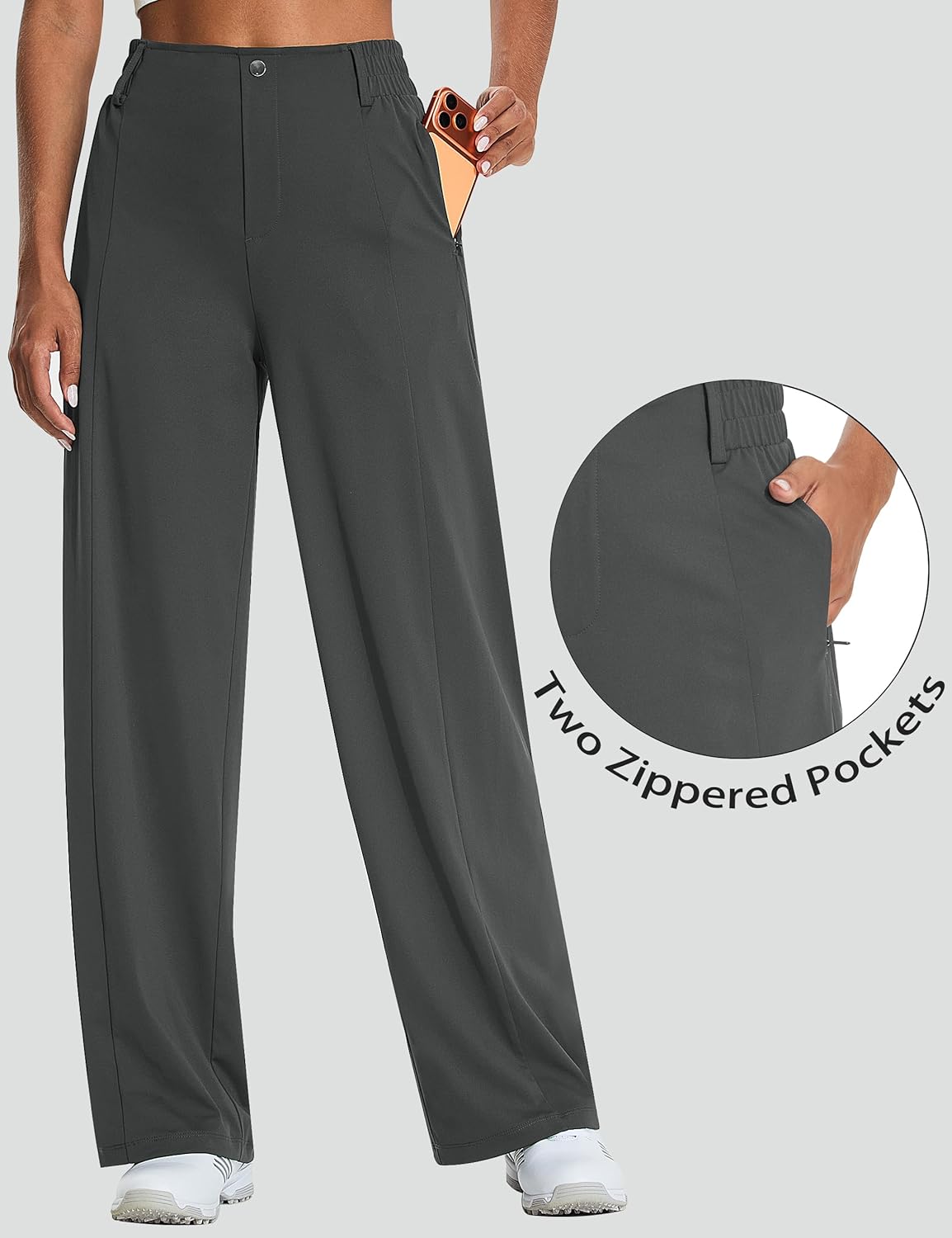 Women's Wide Leg Golf Dress Pants 27"/29"/31" Flowy Travel Work Slacks Trousers UPF 50+ Business Casual Outfits Palazzo Pants - Image 3