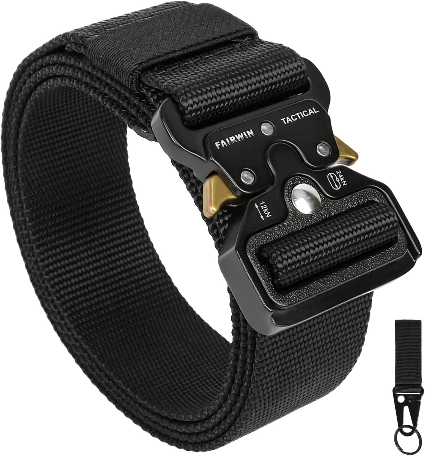 FAIRWINTactical Belt, Military Utility Belt Nylon Web Rigger Belt Work Belt with Heavy-Duty Quick-Release Buckle