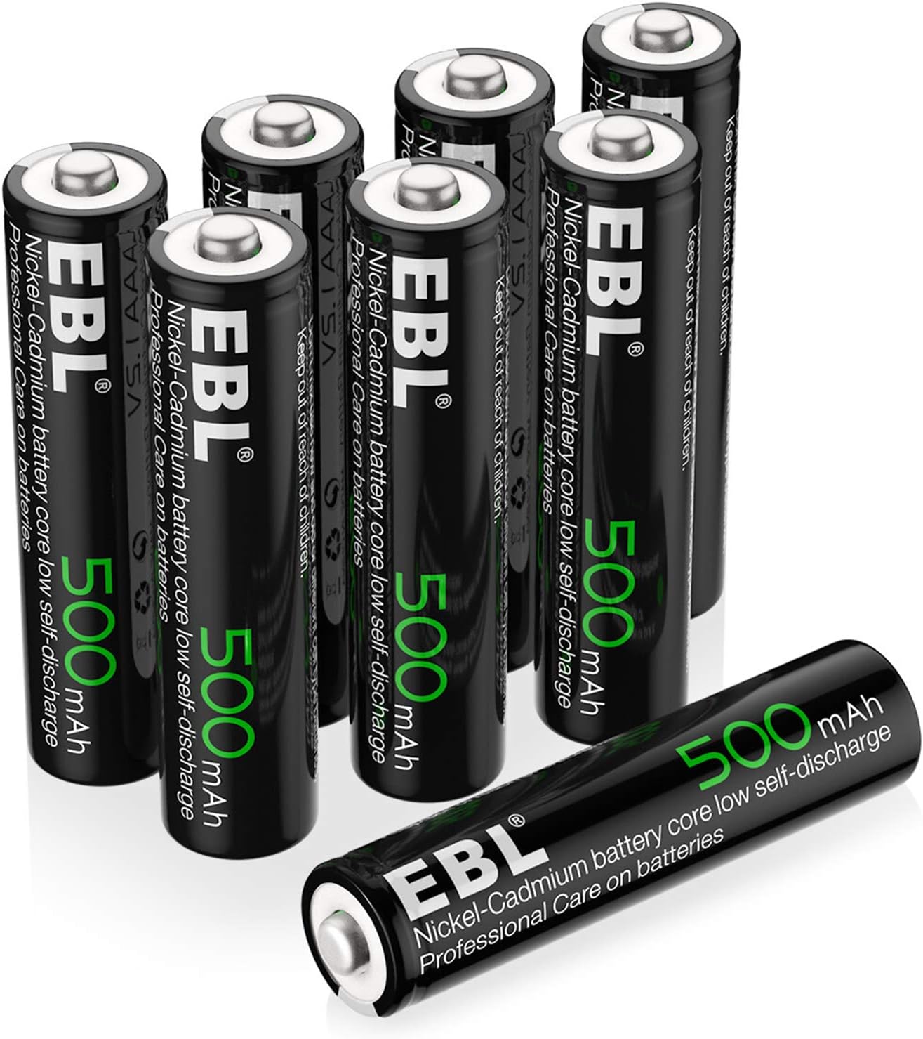 EBL AAA Rechargeable Solar Batteries 8Counts, NiCD Batteries for
