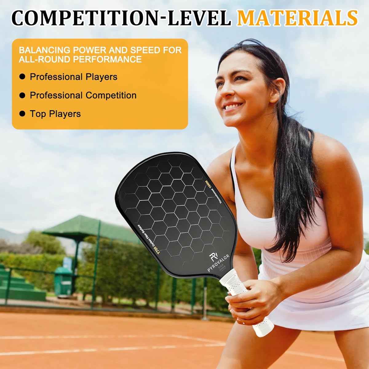 Pickleball Paddle, T700 Carbon Fiber Pickleball Paddle With 16mm Polypropylene Honeycomb Core And Shock Absorbing Grip Lightweight Pickleball Paddle For Adultst P 40500028