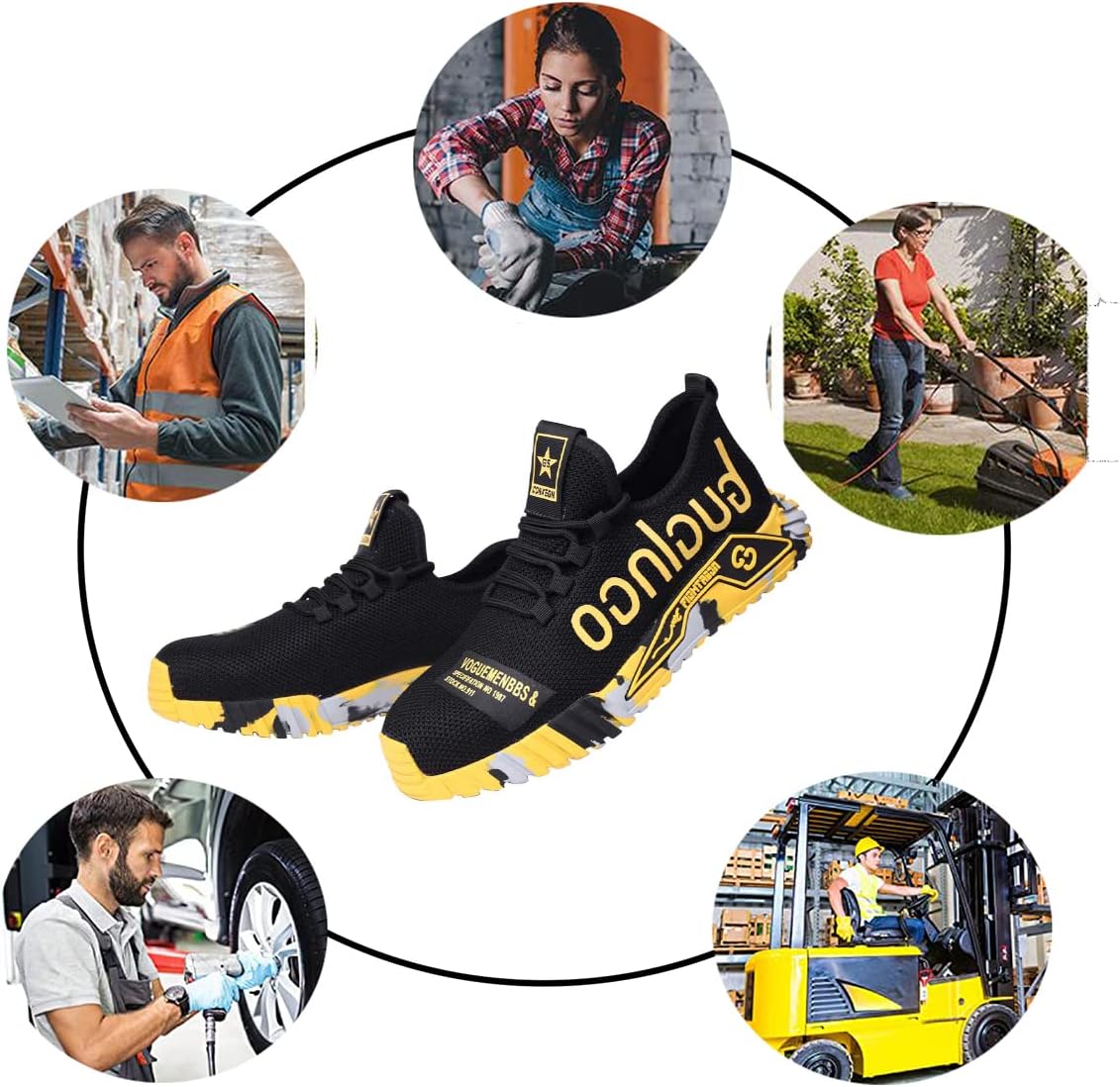 Steel Toe Shoes for Men Indestructible Work Shoes,Men Composite Toe Shoe for Women Work and Safety Footwear Breathable Comfortable Slip Resistant,