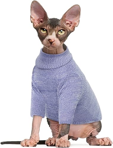 Bonaweite Sphynx - Ropa para gatos, suéteres de gato solo para gatos, suéteres de cuello alto Sphynx para gatos, ropa de gato solo para gatos,
