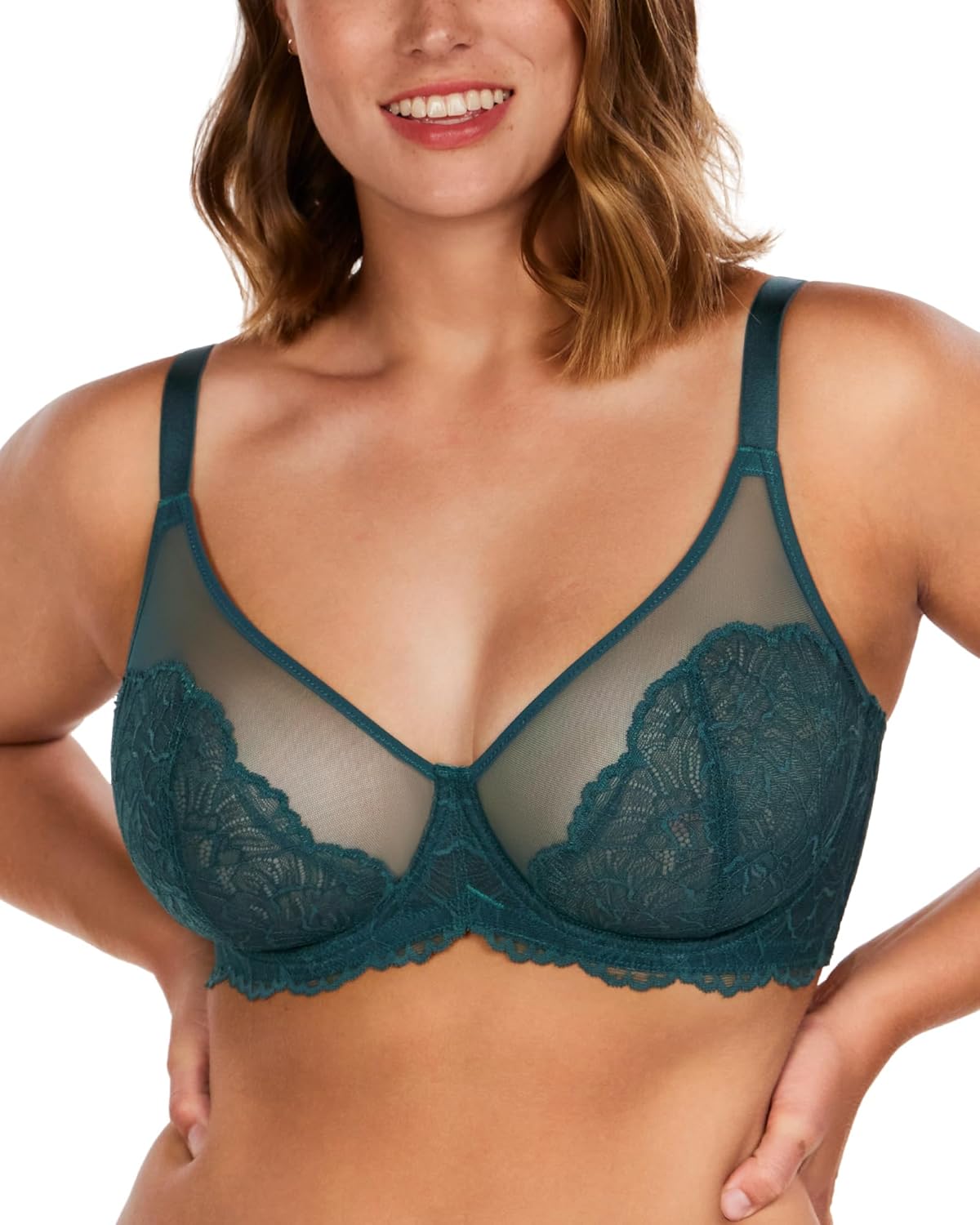 HSIA Bras for Women Lace Unlined Breast Minimizer Bra Full Coverage Bras with Underwire - Image 2