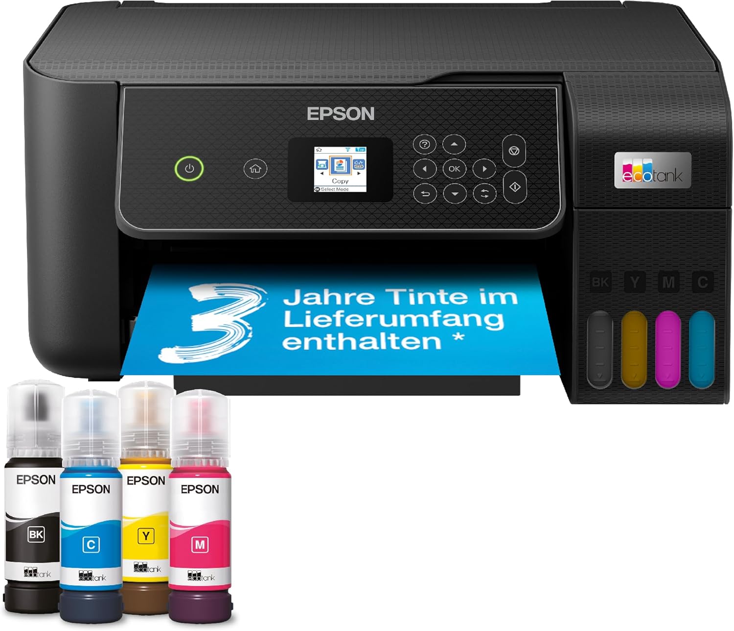Epson EcoTank ET-2870 A4-Multifunktions-Wi-Fi-Tintentankdrucker, mit einem im Lieferumfang enthaltenen Vorrat an Tinten bis zu 3 Jahren - Amazon product rated Grade A