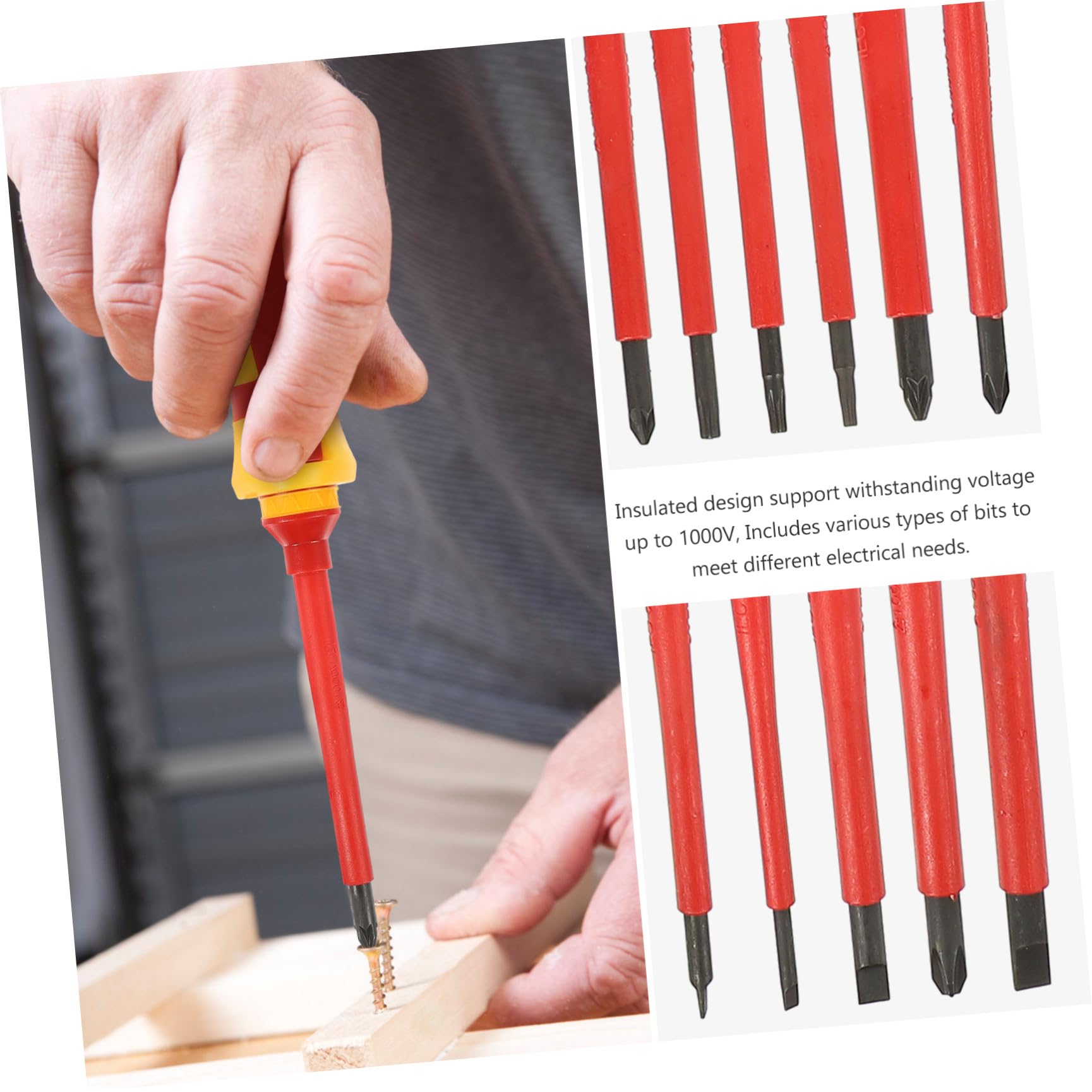 Uonlytech Set Cacciaviti Isolati 1000v 13 Pezzi per Elettricisti | Acciaio al Vanadio, Inserti Taglio Pozidriv a Stella Magnetici, Custodia Rossa Inclusa