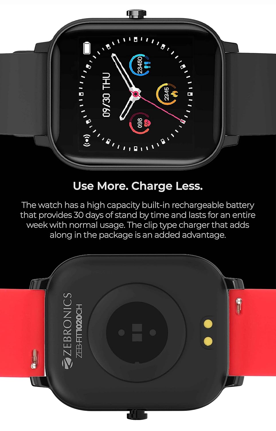 ZEBRONICS Zeb FIT1020CH Blood Pressure Monitoring