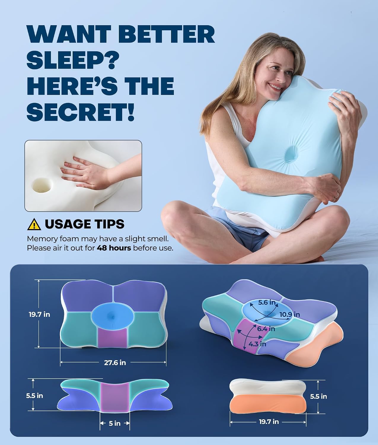 Cervical Neck Pillow - Pain Relief & Neck Support -6