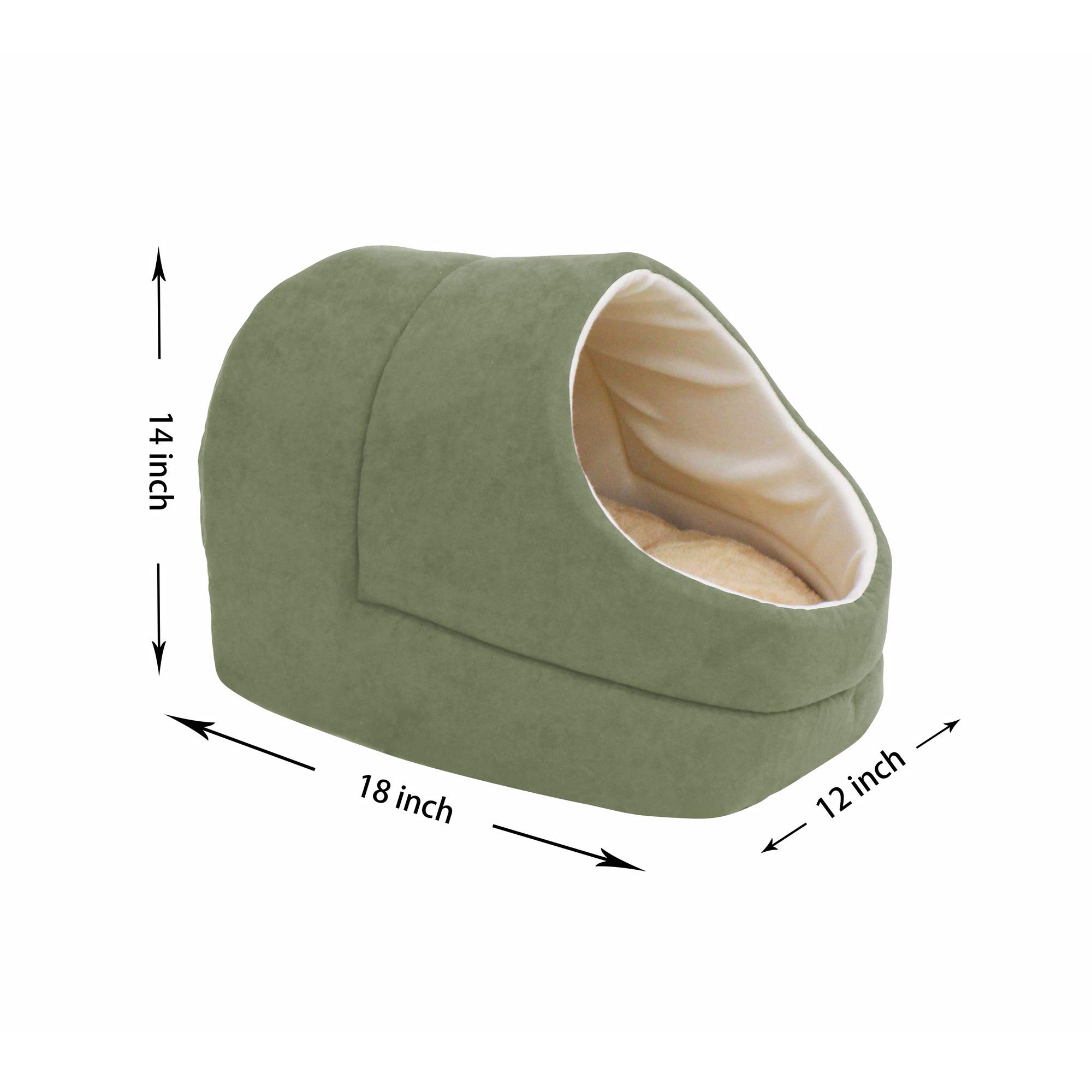 GOOPAWS - Cueva para gatos y cama cálida para gatos, escondite para mascotas, cueva para dormir (verde salvia-2)