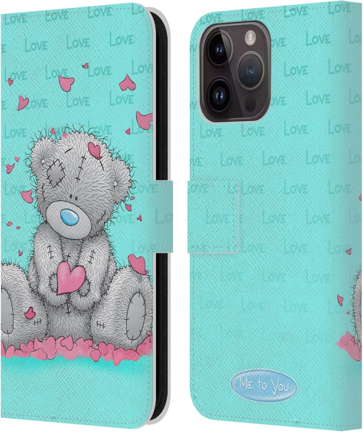 Head Case Designs Officially Licensed Me to You Love Classic Tatty Teddy Leather Wallet Case Compatible with Apple iPhone 15 Pro Max