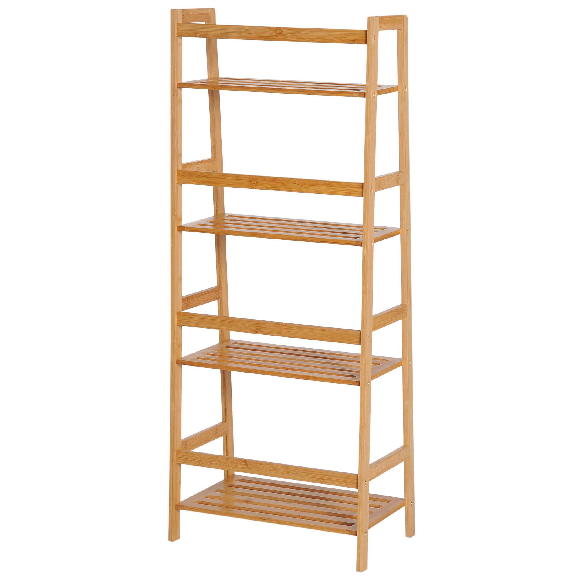 HOMCOM Estantería de Bambú 4 Niveles Estantería Escalera de Baño Librería Organizador Zapatero 48x31,5x120 cm