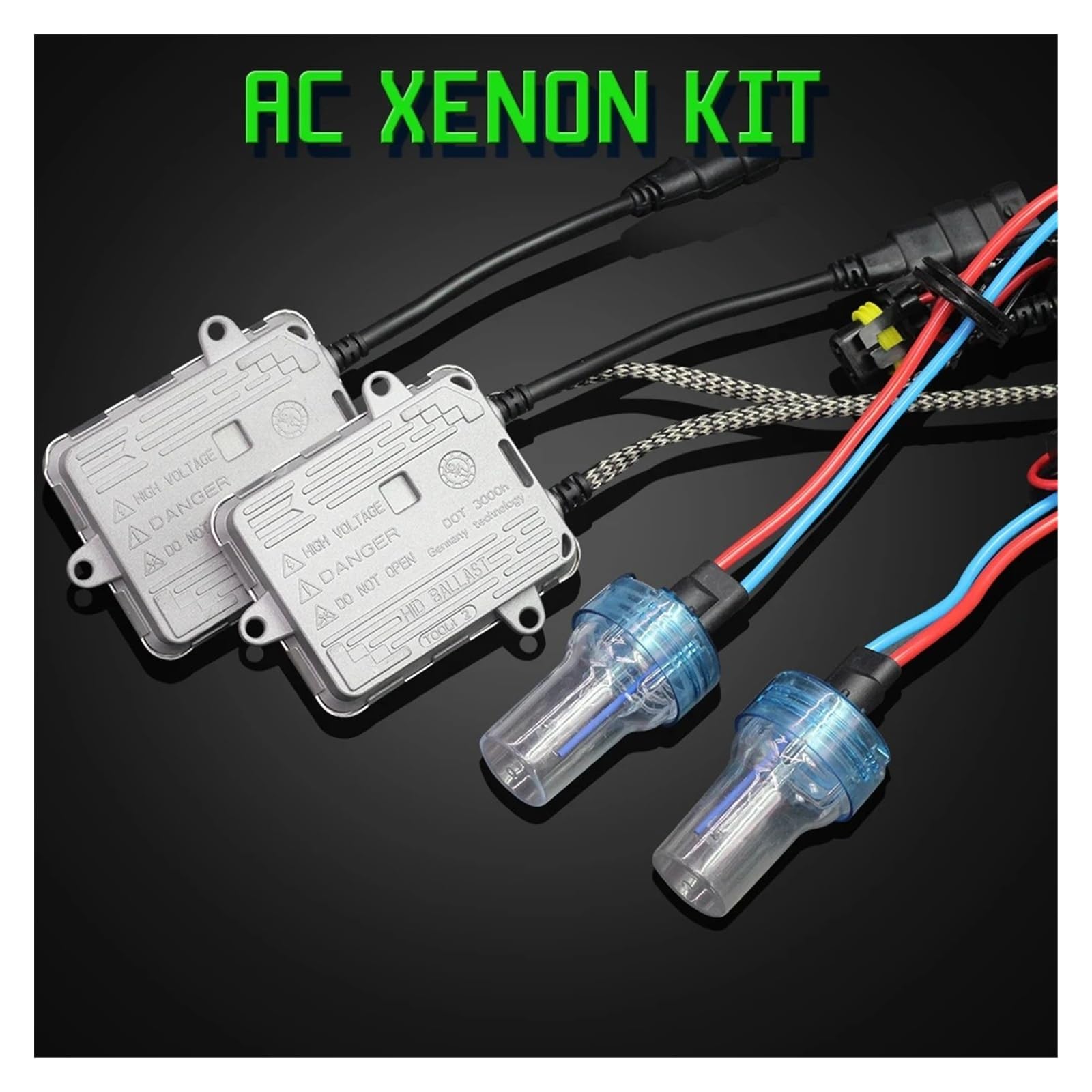 Kit Luz Xenón HID Balastro CA + Bombilla 55W 3000K-8000K para Faro Antiniebla H1 H3 H7 H8 H11 9005 HB3 9006 HB4 881 880 9012 Xenon Ballast Hid(6000K White,9005/HB3)