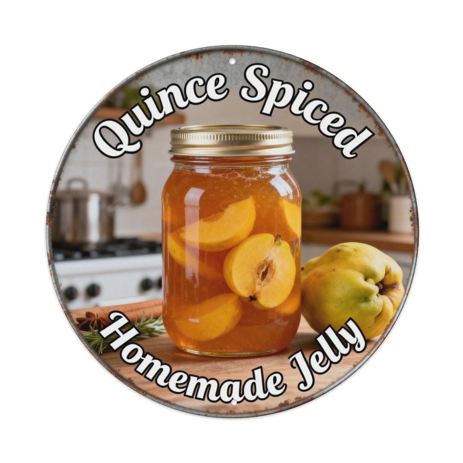 Quince Spiced Homemade Jelly Metal Tin Sign Plaque