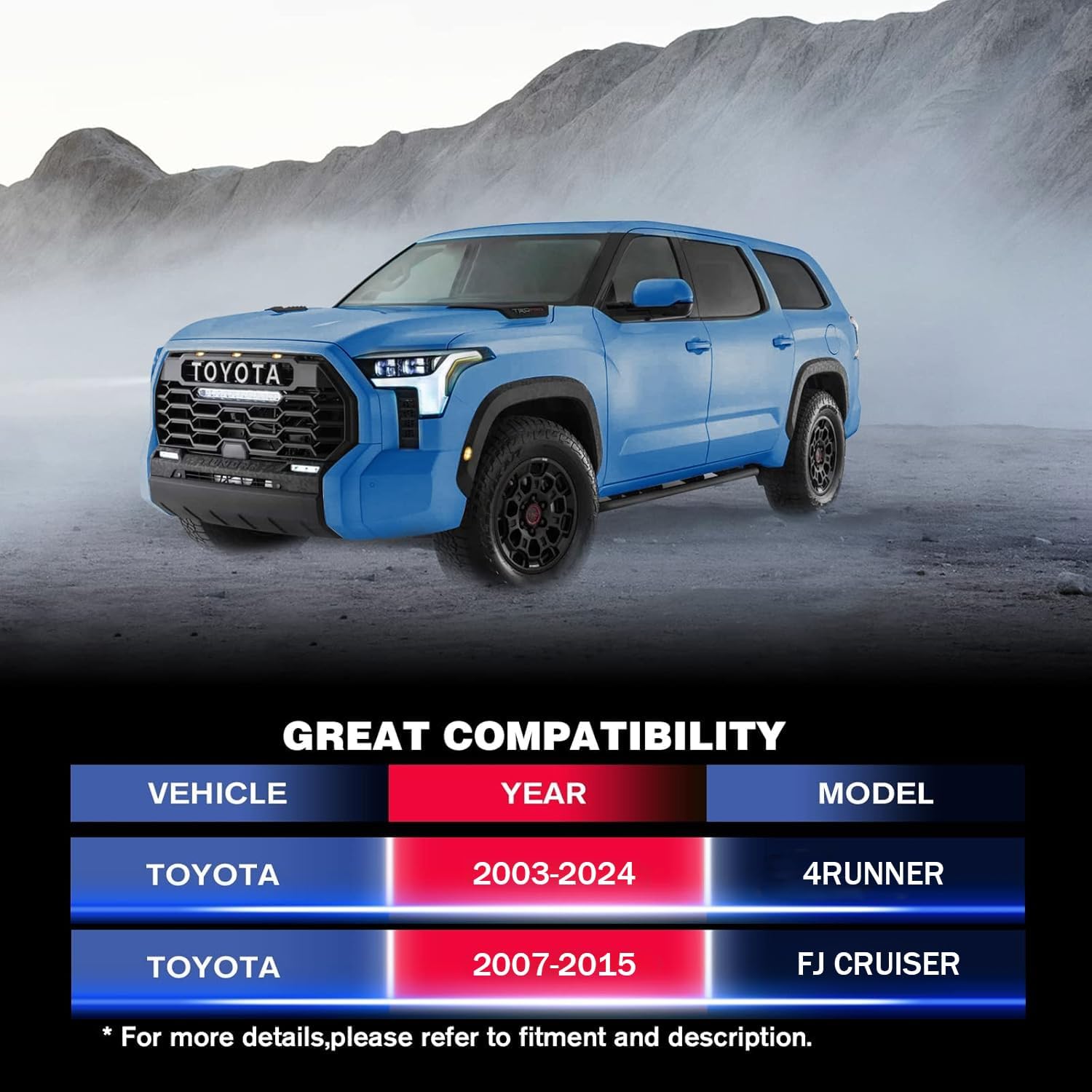 Leveling Lift Kit for 2003-2024 Toyota 4Runner, 2007-2015 FJ Cruiser 2WD 4WD, 3" Front 2" Rear Full Leveling Spring Spacer Lift Kits with Differential Kit