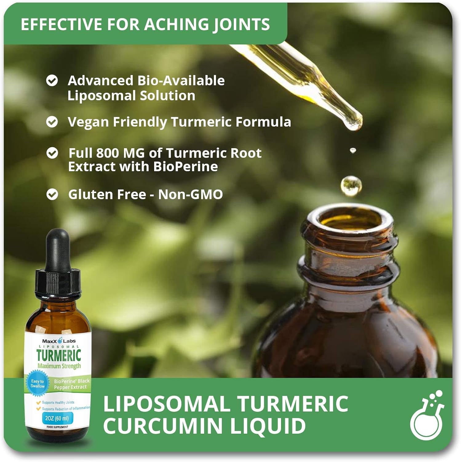 Liquid Turmeric Curcumin Supplements - Highest Potency 800mg - Turmeric Curcumin with Black Pepper Extract - Antioxidant, Joint Support - Tumeric Supplements w/ Bioperine - Non-GMO - 2oz