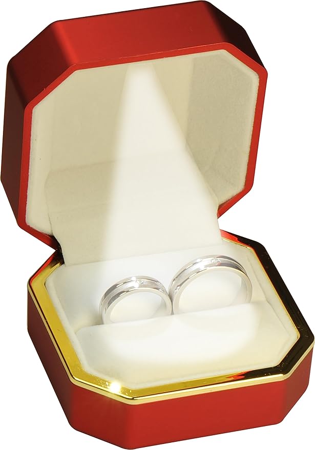 Estuche Joyero Octagonal LED Rojo con Luz Anillos miniatura 7