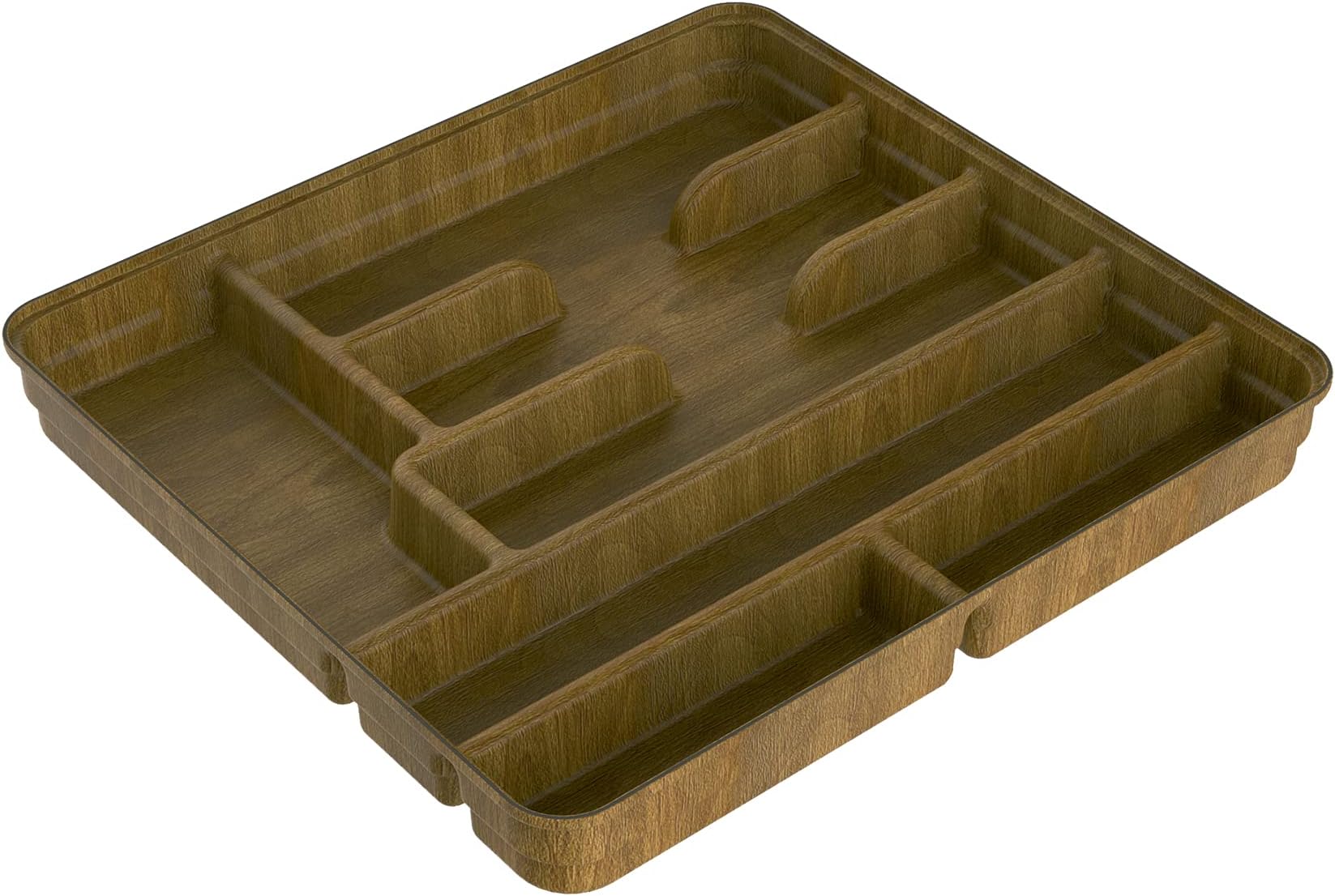 Denox - 1 Wooden Cutlery Holder 7 compartments, Brown Color