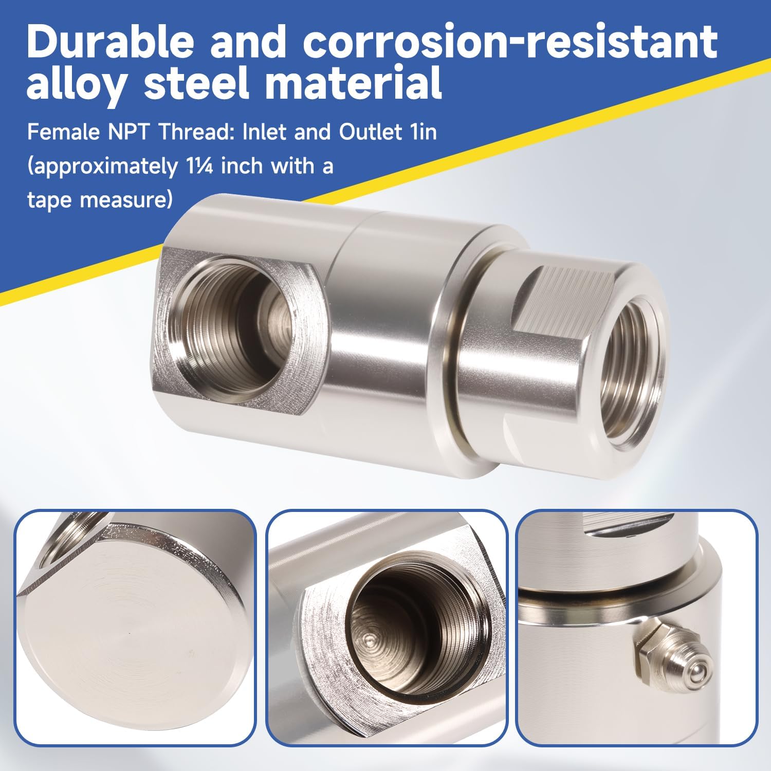 ½ inch ½’’ for FXF Heavy Duty Hose Reel Swivel with Grease for Zerk Fitting Compatible with Home and Industrial Steel Hose Reel, for Super Swivel