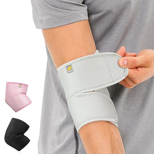 Miniatura 9 de Bracoo Codera para tendinitis, codo de tenista para mujeres y hombres, envoltura de compresión de neopreno, codo de golfista, bursitis, esguinces,
