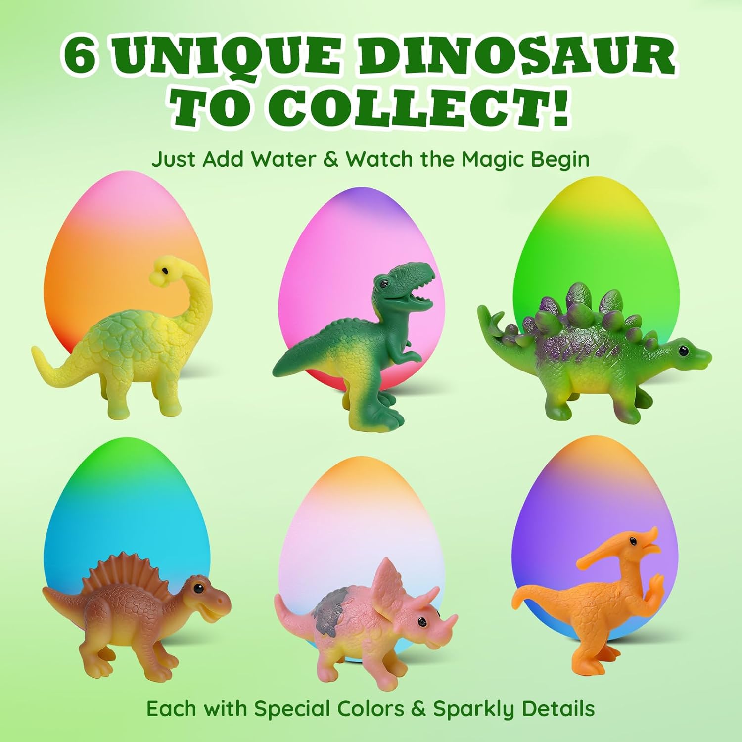 Hatching Dinosaur Surprise Eggs for Kids - 6 Pack Easter Basket Stuffers, Birthday Gifts for Boys & Girls Age 3 4 5 6 7 8 Years Old