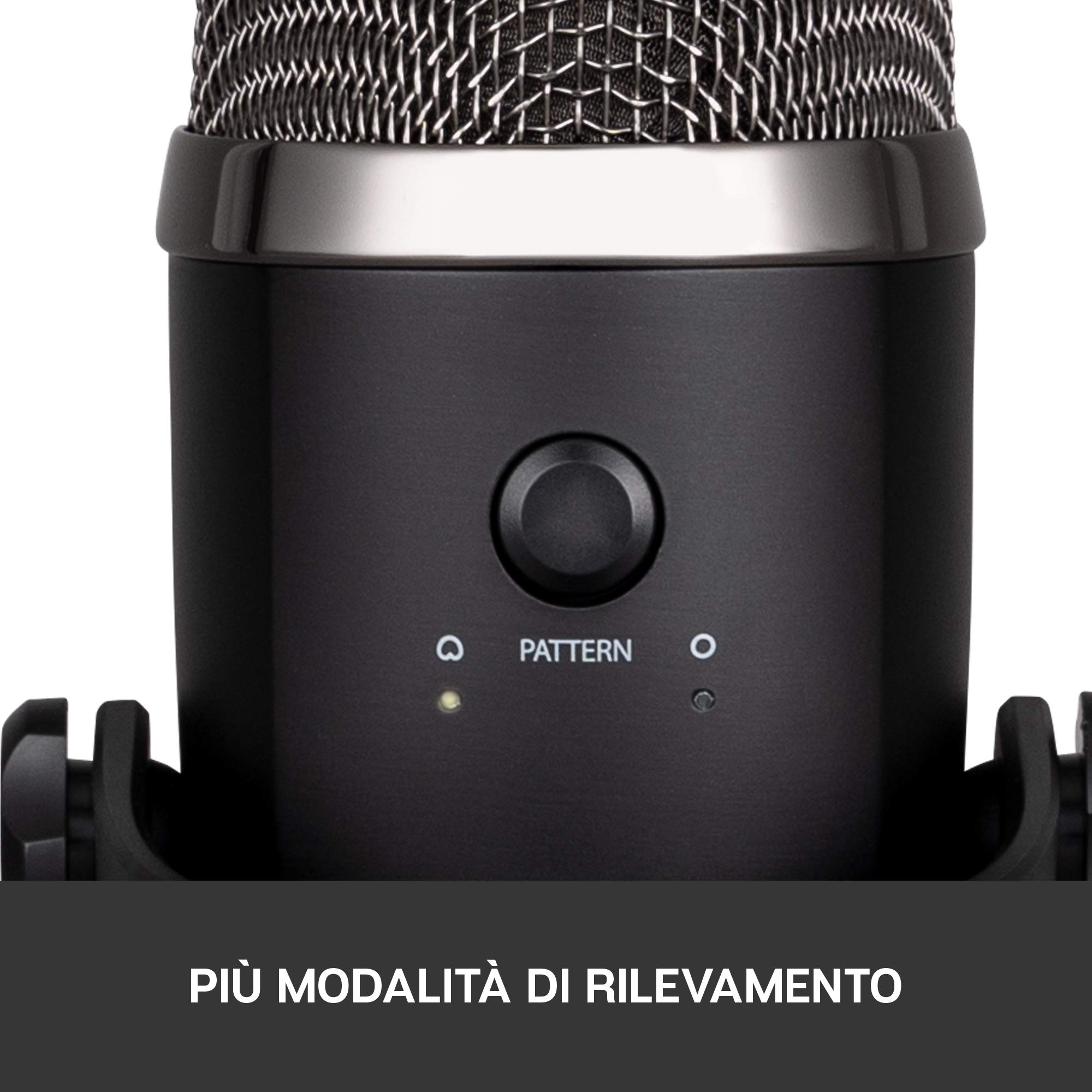 Blue Yeti Nano Microfono USB Premium per Registrazione, Streaming | Gaming, Podcast su PC e Mac, Mic a Condensatore, Effetti Blue VO!CE, Cardioide e Omni, Monitoraggio Senza Latenza - Nero