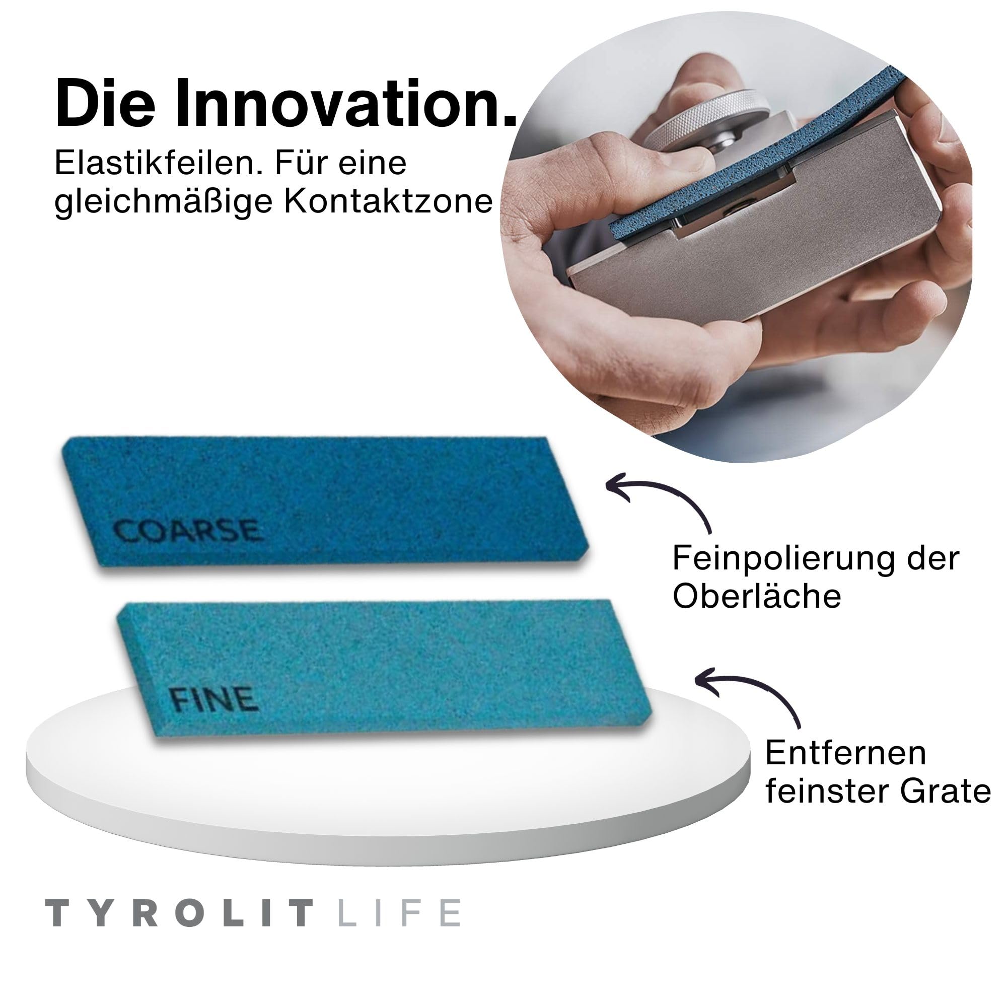 Tyrolit Life All in One - Set di levigatrici per sci e snowboard (88°), 10 pezzi, con angolo in acciaio inox (88 gradi) e diverse lime, per bordi di sci e snowboard