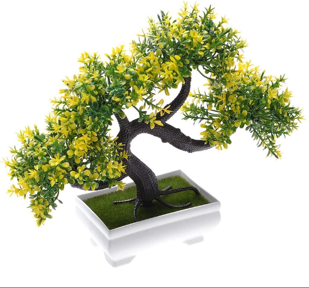 Realistic Artificial Tree Mini Artificial Tree Plant Pot Home Decor Garden Accessories For House Plastic Topiary Easy to Clean (Color : B)