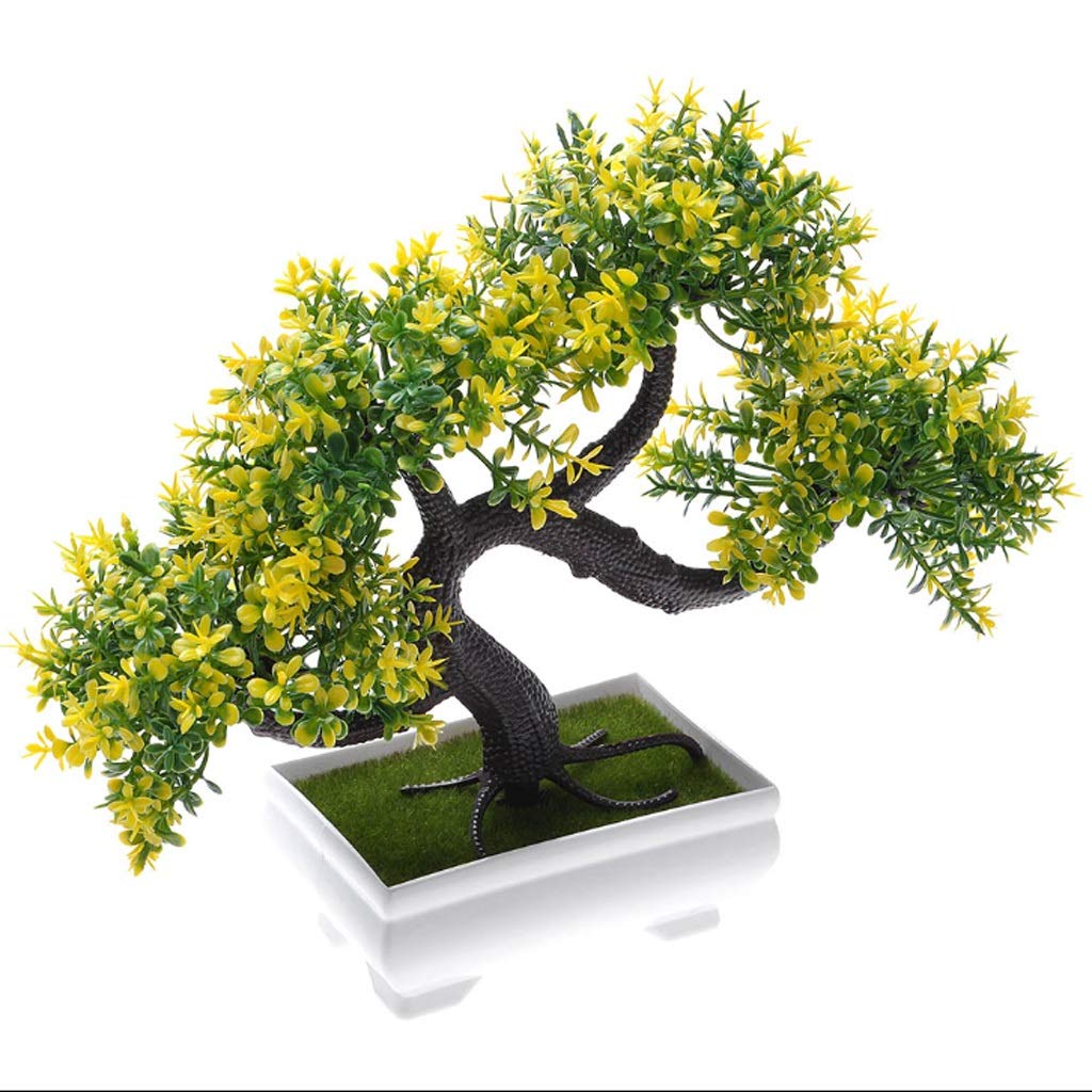 Realistic Artificial Tree Mini Artificial Tree Plant Pot Home Decor Garden Accessories For House Plastic Topiary Easy to Clean (Color : B)