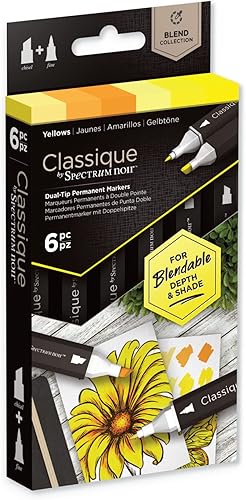 Miniatura 7 de Spectrum Noir Classique Blend - Juego de rotuladores de doble punta para alcohol, color rojo, paquete de 6