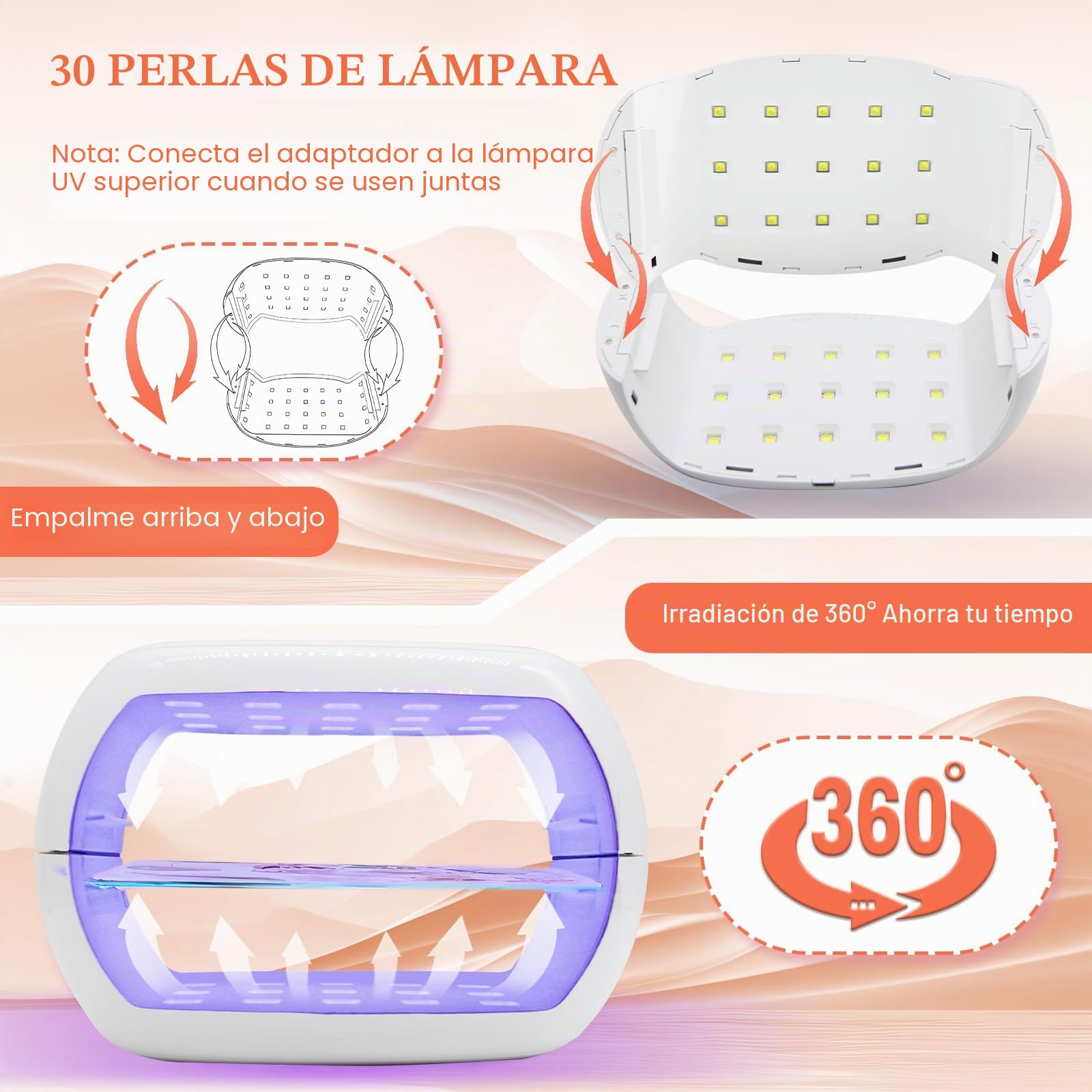Lámparas de Curado UV de Resina de Doble Cara,Puede Utilizarse por Separado,Lámpara de Resinas UV de Curado Rápido de 36W con Pantalla LED,Para el Curado de Resinas,Fabricación de Joyas