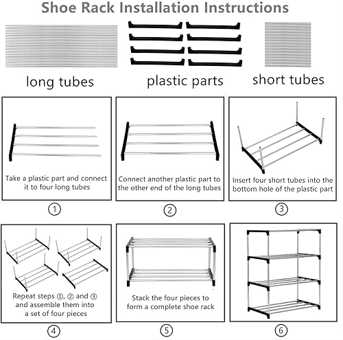 Miniatura 68 de Zapatero pequeño apilable, entrada, pasillo y armario, ahorra espacio de almacenamiento y organización (4 niveles, azul)