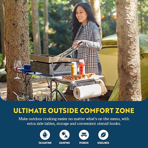Miniatura 3 de Puesto de GCI Outdoor plegable para cocinar al aire libre con estante para almacenamiento y 4 mesas auxiliares plegables multiusos