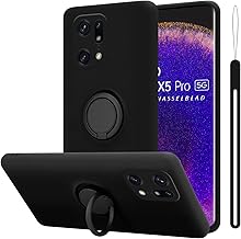 Cadorabo Case Compatible with Oppo FIND X5 PRO in Liquid Black - Protective Case Made of Flexible TPU Silicone with Ring