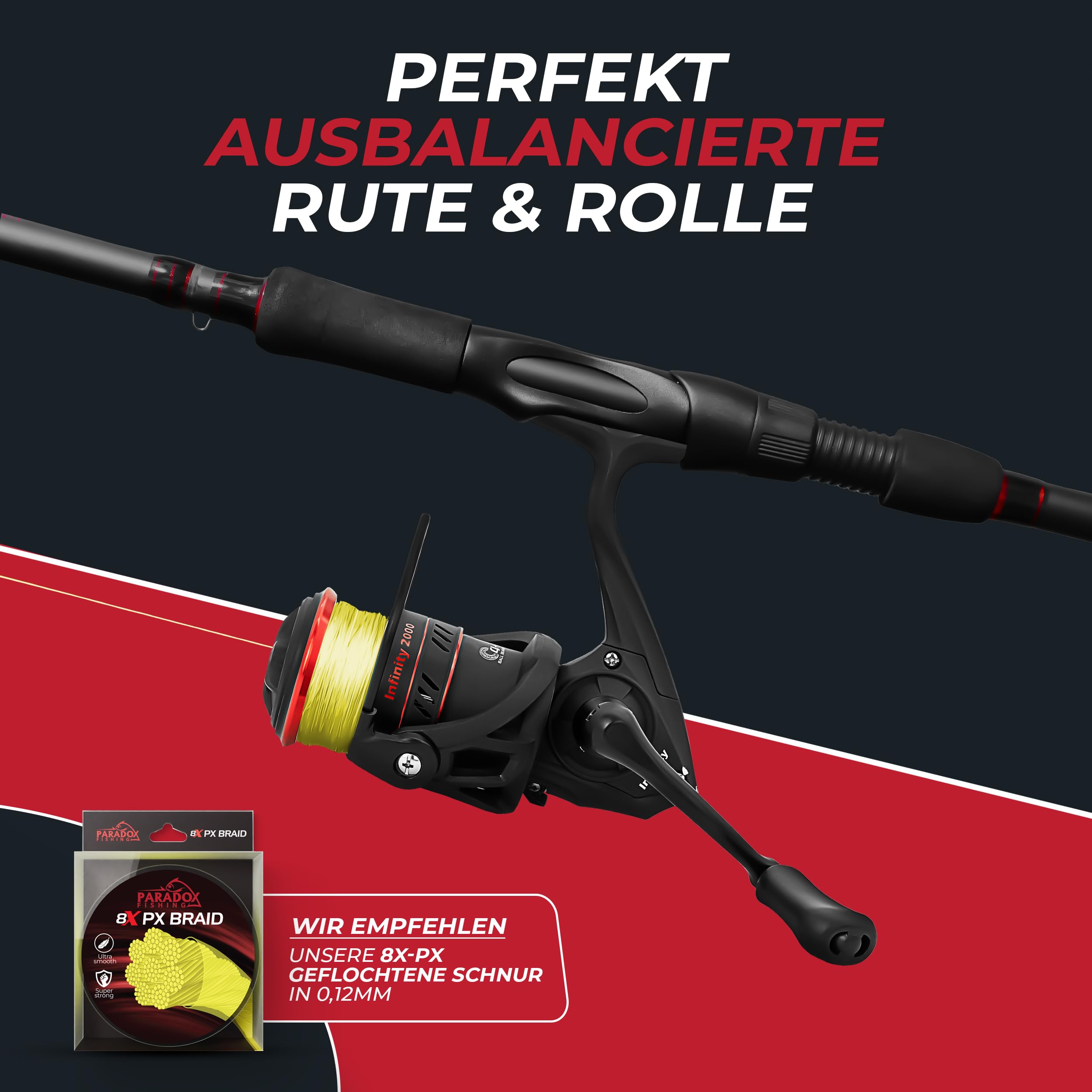 Paradox Fishing Infinity Spinnrolle 2000/3000/4000 - die perfekte Angelrolle zum Barsch-, Zander- oder Hechtangeln