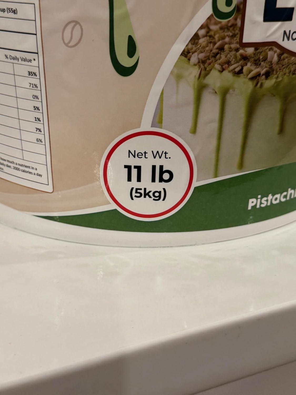 Pisachio Cream - Natural Delights Pistachio Filling, 11 lb (5kg), Halal - Great for Cakes, Dubai Chocolate, Pastries, Fruits, Spreads, Drink, and More. (22% Percent)