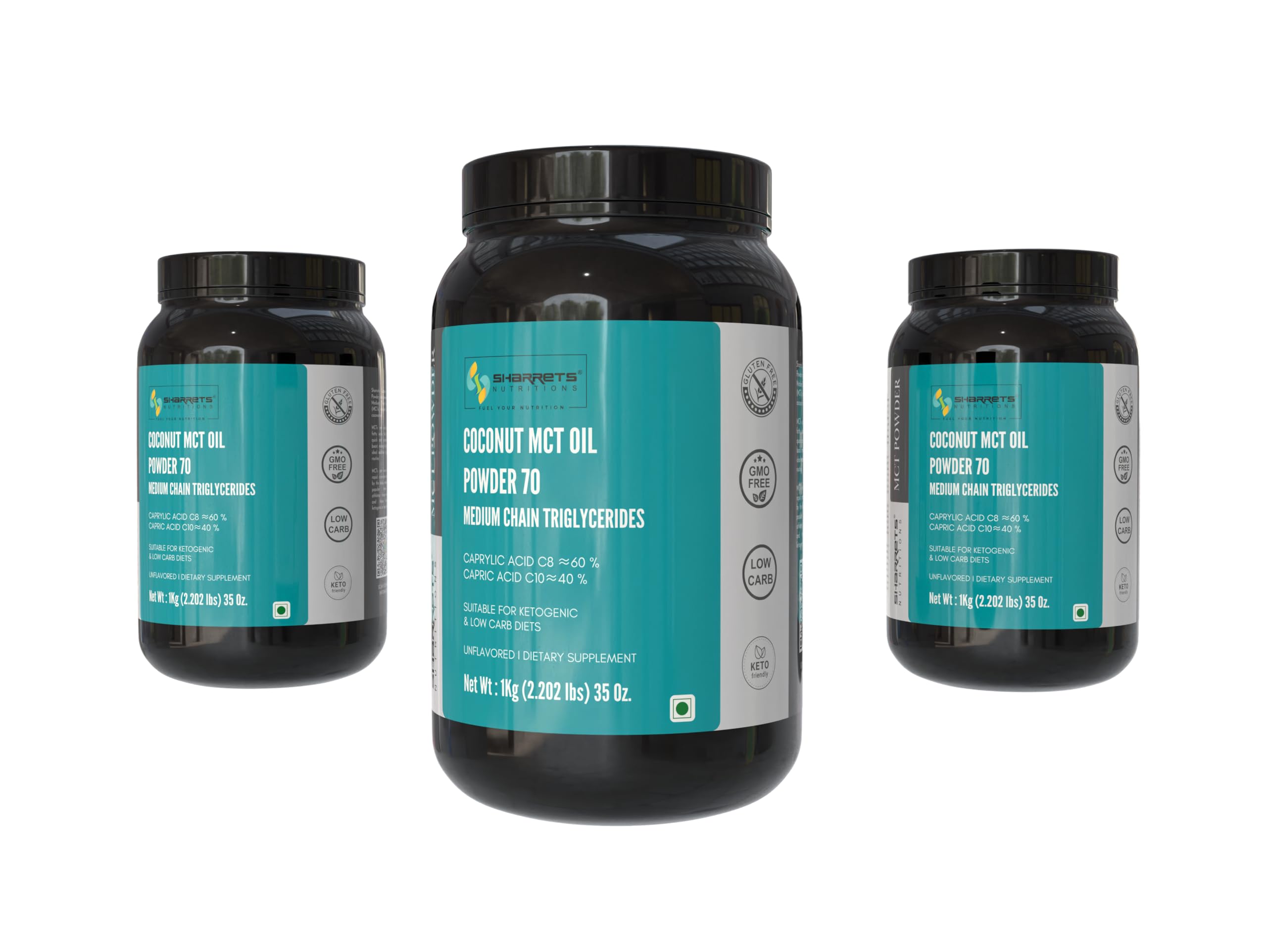 Sharrets Coconut MCT Oil Powder 1KG x 3- Premium Medium Chain Triglycerides for Athletes, Sports Supplements, and Keto Enthusiasts.-image-10