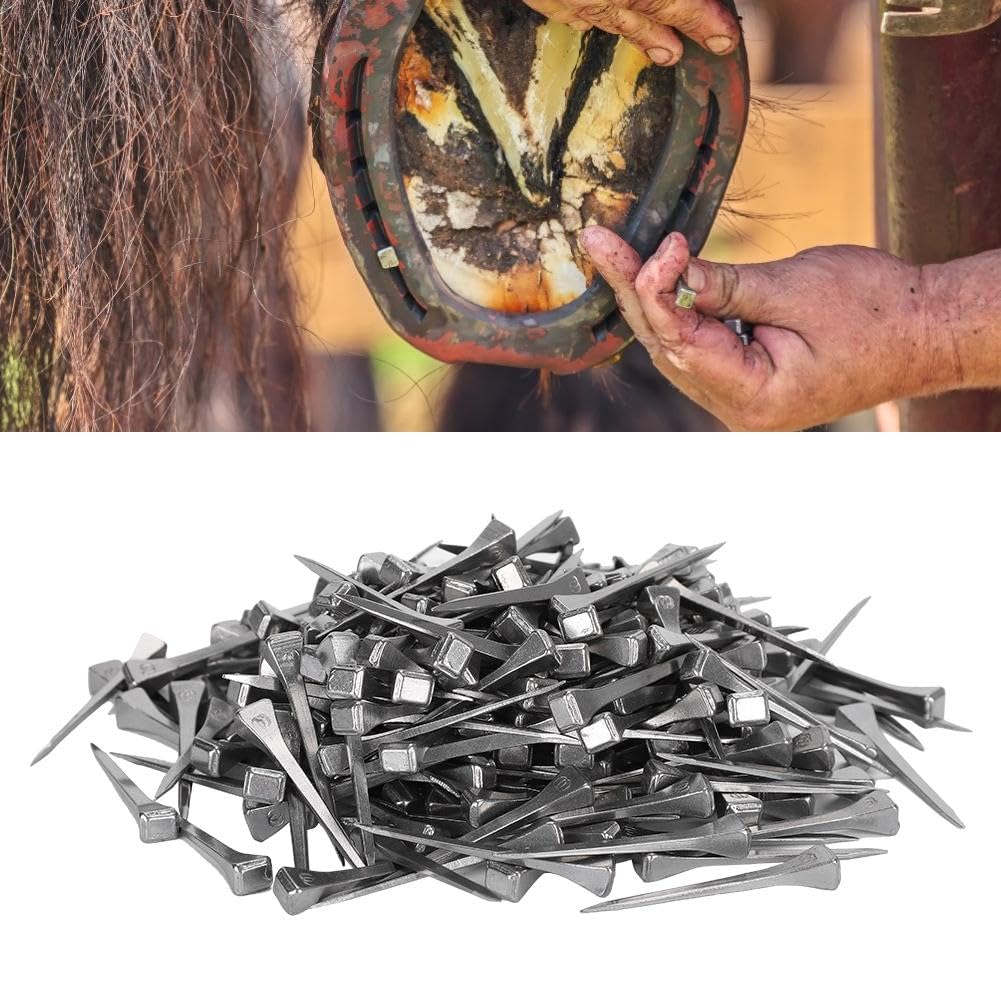 Nikou Clous en fer à cheval - 250Pcs Acier E4 Stable Horseshoe Nail Cheval Outil Équipement Accessoires 4.8CM Facile à utiliser